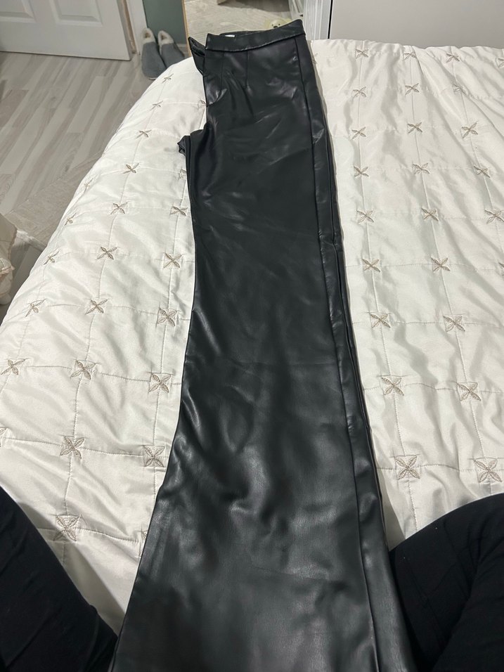 Deri Siyah Kadın Pantolon - Görsel 2