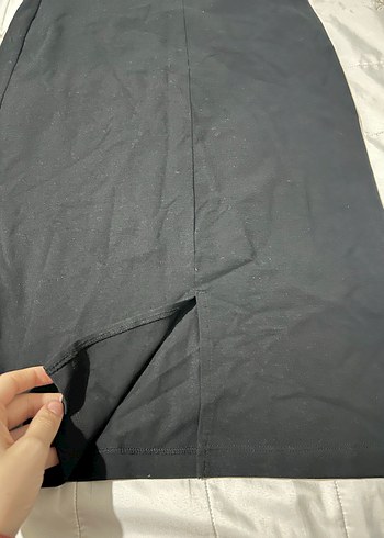 Düz Siyah Midi Kalem Etek - Görsel 2