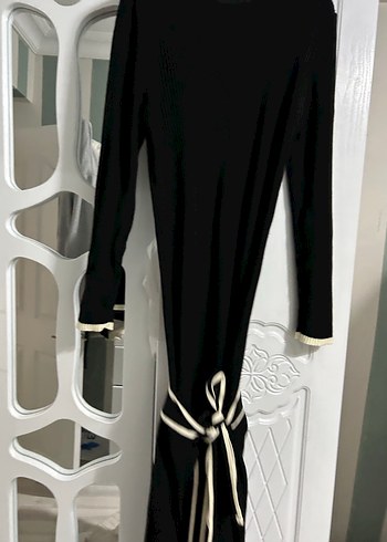 Kadın Siyah Pilili Uzun Kollu Elbise takım - Görsel 2