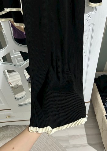 Kadın Siyah Pilili Uzun Kollu Elbise takım - Görsel 5