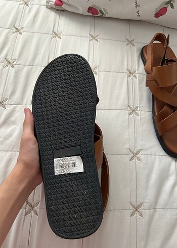 Erkek Kahverengi Deri Sandalet - Görsel 4