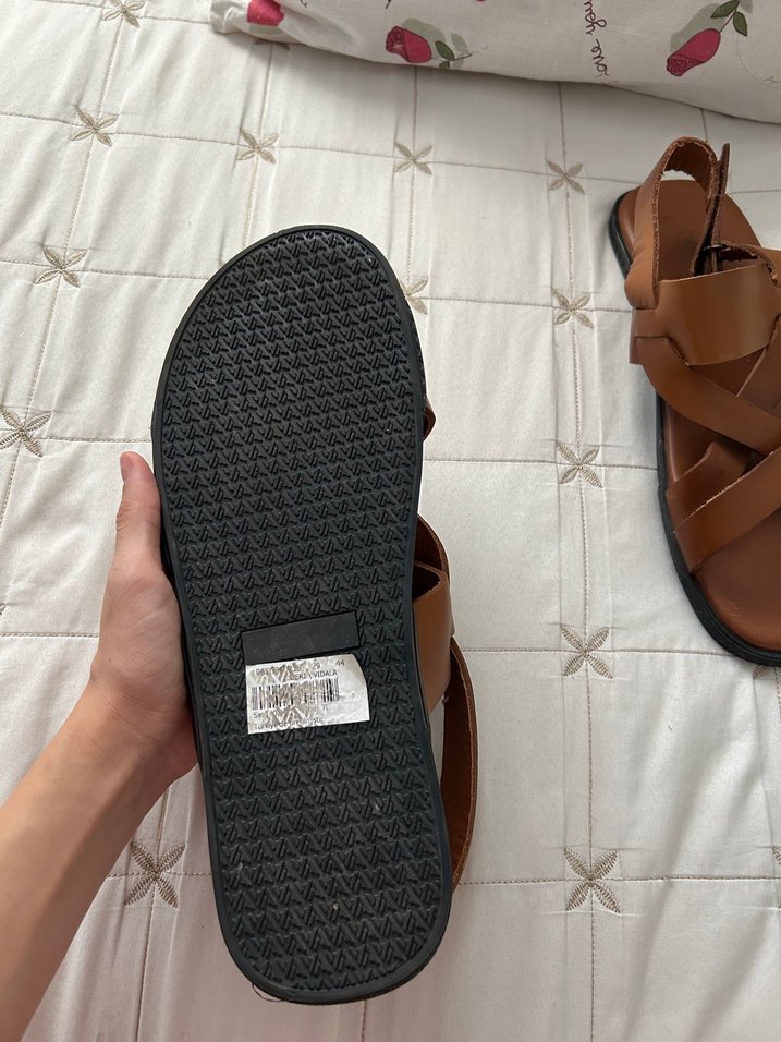 Erkek Kahverengi Deri Sandalet - Görsel 4