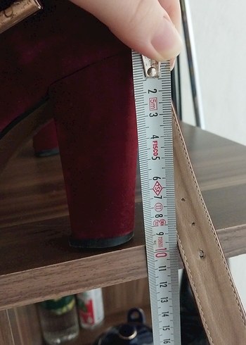 39 Beden Bordo Süet Tokalı Yüksek Topuklu Stiletto