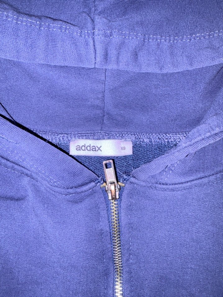 Addax Kadın Mavi Kapüşonlu Fermuarlı Sweatshirt - Görsel 2