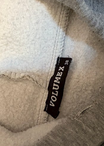 Gri Kapüşonlu Fermuarlı Kadın Sweatshirt - Görsel 2