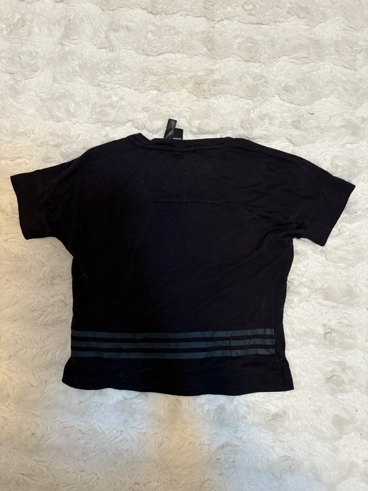 Siyah Adidas Kısa Kollu Spor Tişörtü - Görsel 2