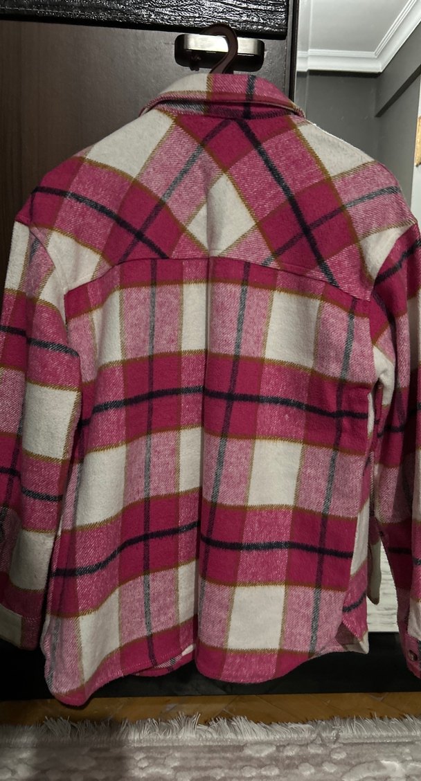 Pembe Ekose Desenli Düğmeli Çocuk Gömlek - Görsel 2