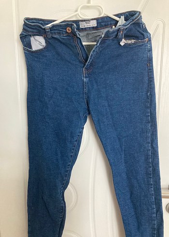 34 Beden mavi Renk Düğmeli Mavi Denim Kadın Jean 34 beden