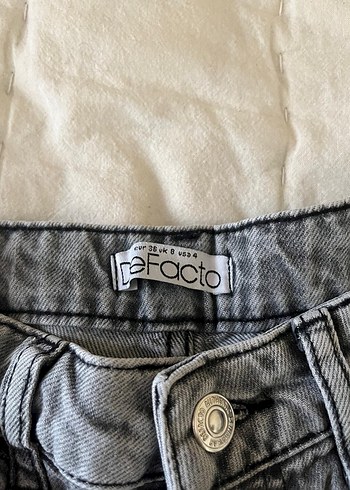 Gri Bol Kesim  Kadın Kot Pantolon - Görsel 3