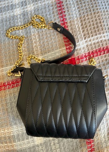 Zincir Detaylı Siyah Deri Kadın Çanta - Görsel 2