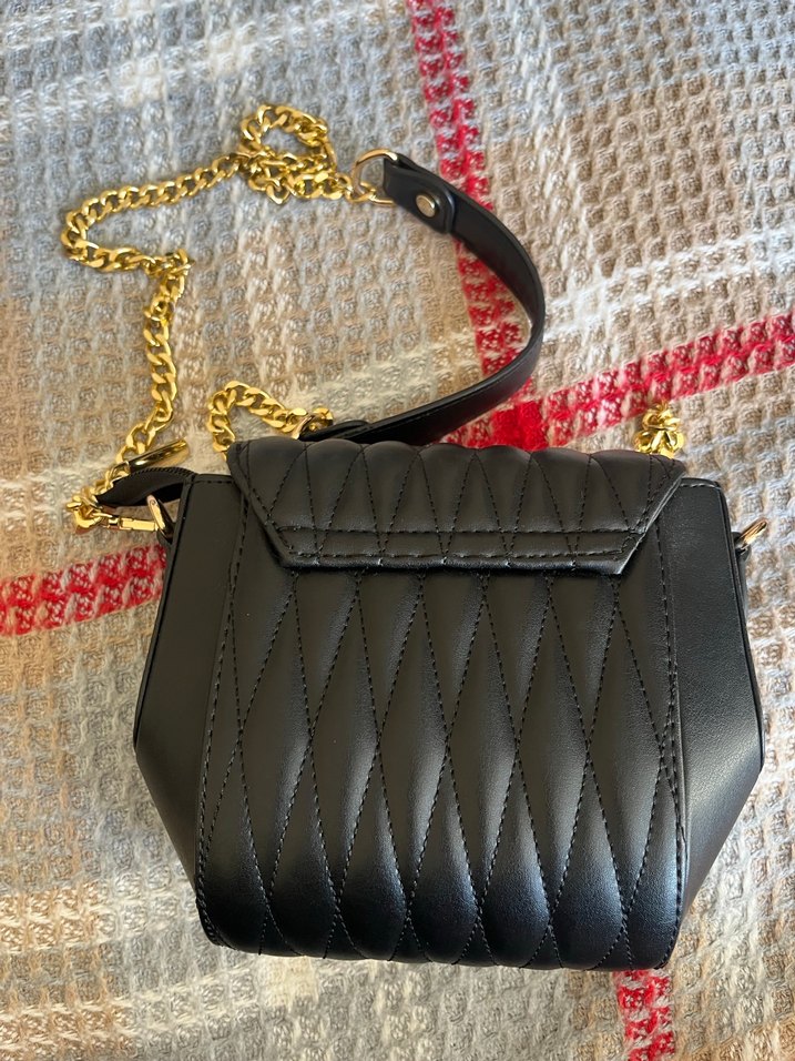 Zincir Detaylı Siyah Deri Kadın Çanta - Görsel 2