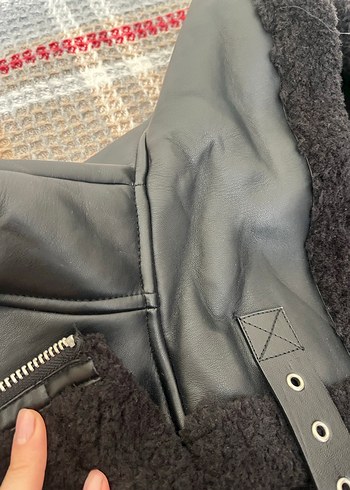 Tokalı Siyah Deri Biker Kadın Ceket - Görsel 4