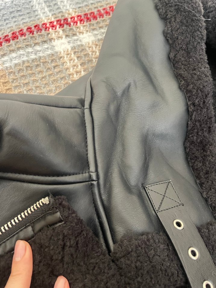 Tokalı Siyah Deri Biker Kadın Ceket - Görsel 4