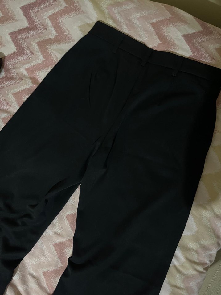 Siyah Kadın Kumaş Pantolon, Normal Boy, Regular Fit - Görsel 3