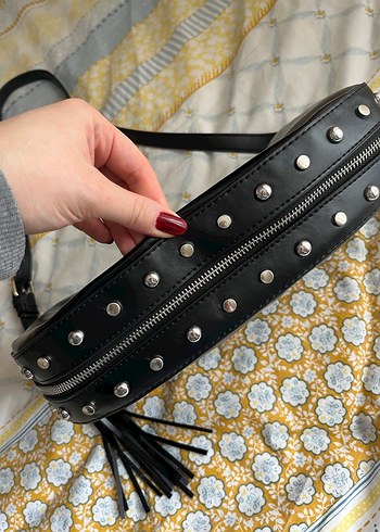 Siyah Deri Kadın Omuz Çantası - Görsel 5