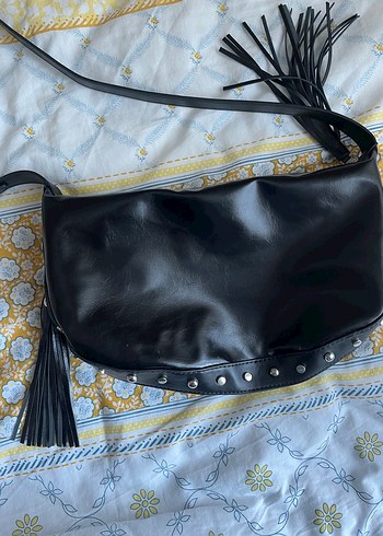 Siyah Deri Kadın Omuz Çantası - Görsel 4