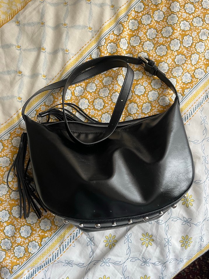 Siyah Deri Kadın Omuz Çantası - Görsel 2