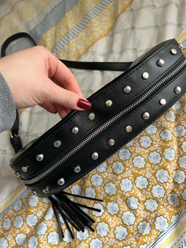 Siyah Deri Kadın Omuz Çantası - Görsel 5