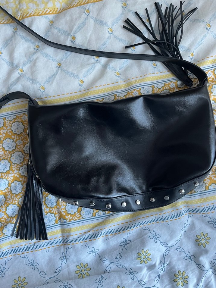 Siyah Deri Kadın Omuz Çantası - Görsel 4