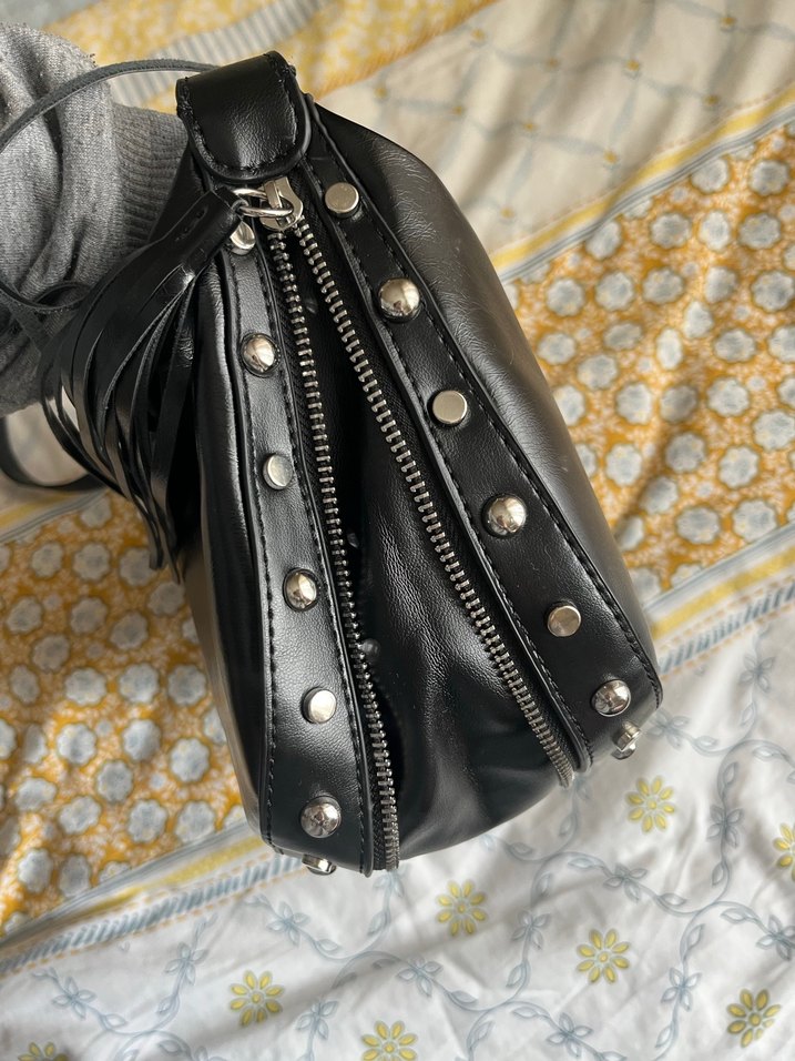 Siyah Deri Kadın Omuz Çantası - Görsel 3