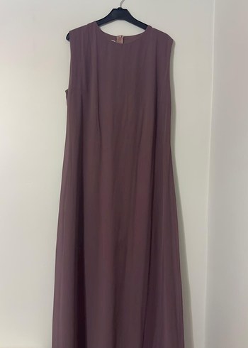 Uzun Kollu Kahverengi Modern Klasik Abiye - Görsel 2