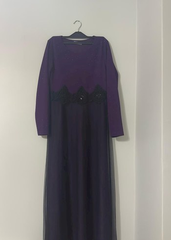 Uzun Kollu Mor Gotik Kadın Elbise - Görsel 2