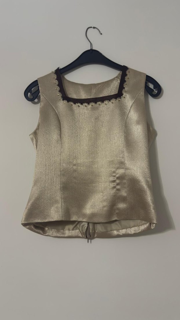 Nakışlı Kısa Bej Kadın Ceket - Görsel 3