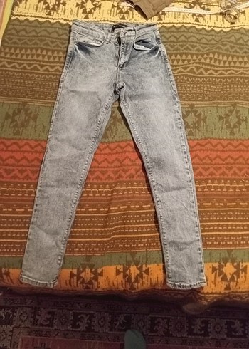 Gri Batik Desenli Kadın Denim Jean