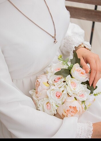 40 Beden Beyaz nikah Elbisesi