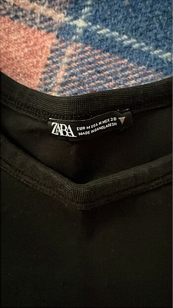 m Beden Zara siyah basic crop