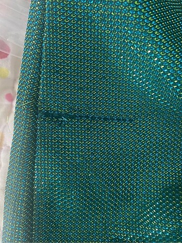 Koton yeşil parlak kumaş gece elbisesi - Görsel 7