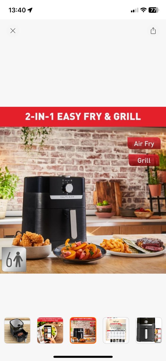 Tefal Easy Fry & Grill 2si 1 Arada 4,5 Litre Az Yağlı Fritöz - Görsel 5