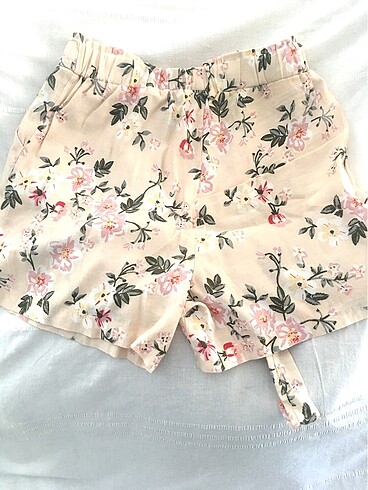 Batik Desenli Casual Şort / Pudra rengi