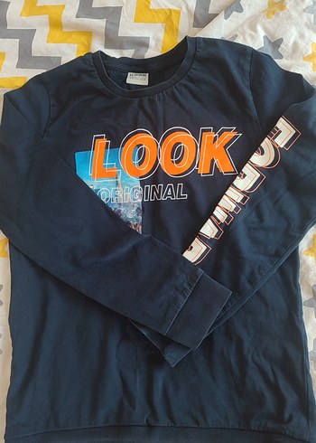 Erkek Çocuk Baskılı Mavi Sweatshirt