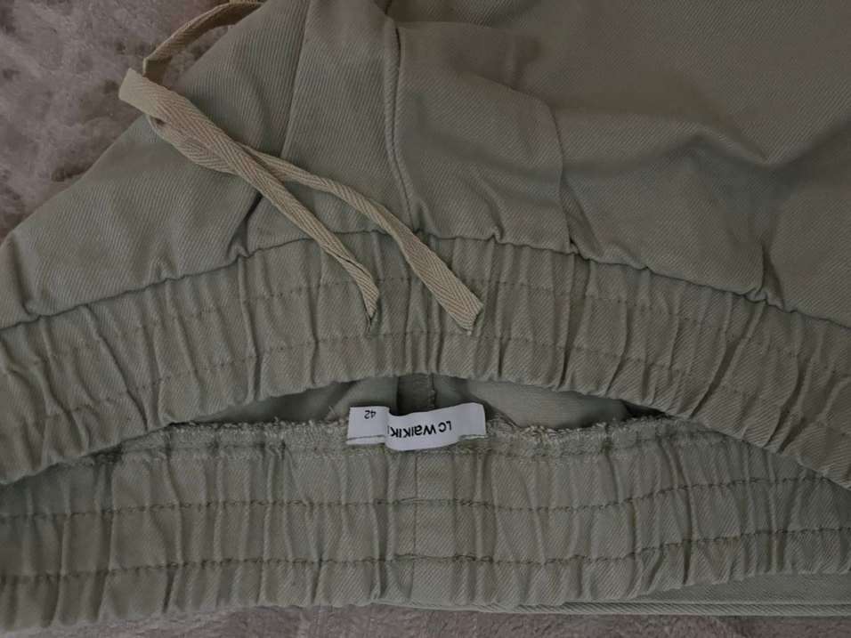 Bej Kadın Keten Rahat Kesim Pantolon - Görsel 2