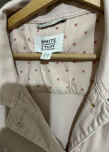 Bej Düğmeli Midi Kadın kot Ceket - Görsel 3