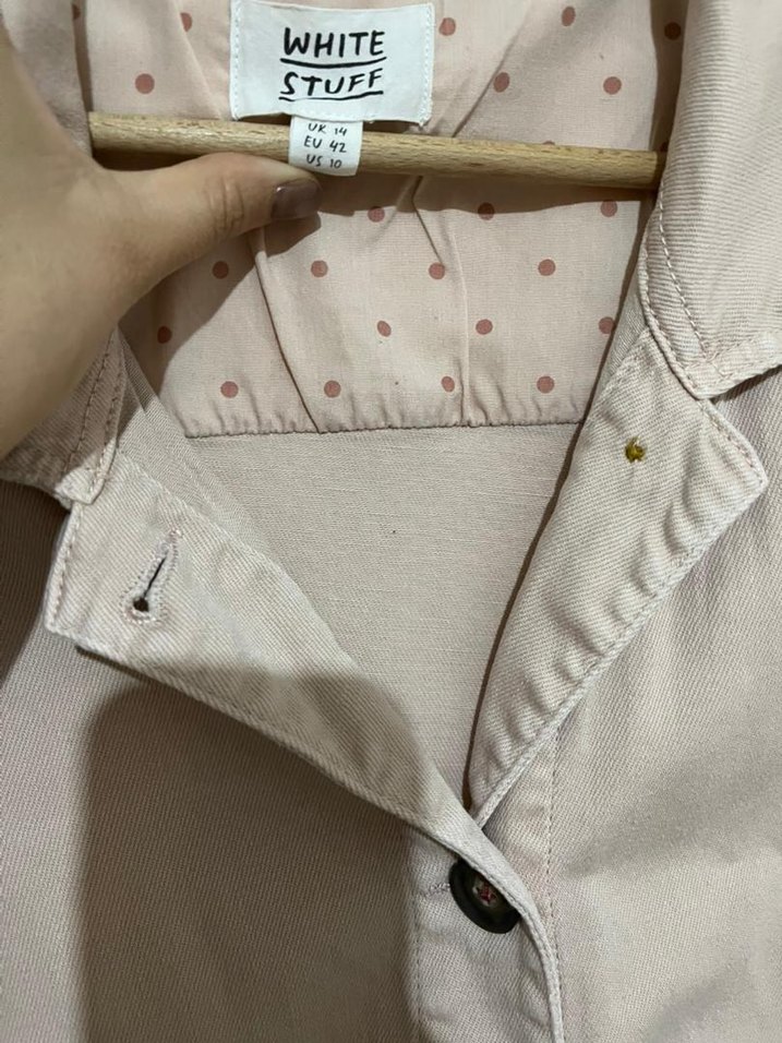 Bej Düğmeli Midi Kadın kot Ceket - Görsel 2