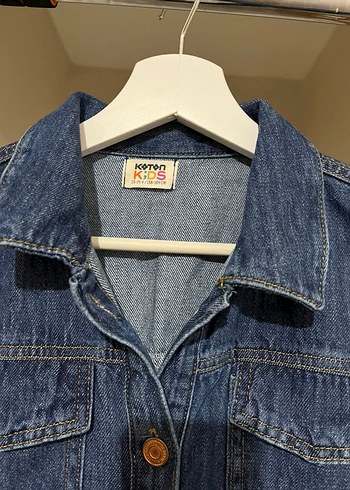 Düğmeli Mavi Kadın Denim Ceket Midi Boy - Görsel 2