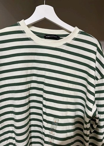 Yeşil Çizgili Uzun Kollu Kadın Sweatshirt - Görsel 3