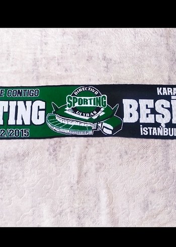 Beşiktaş, Sporting Lizbon Orijinal Hatıra Atkısı - Görsel 3