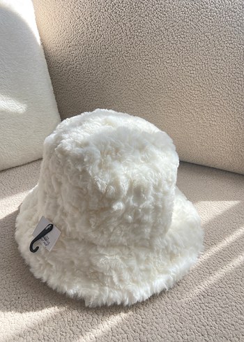  Beden Beyaz Peluş Kadın Şapka