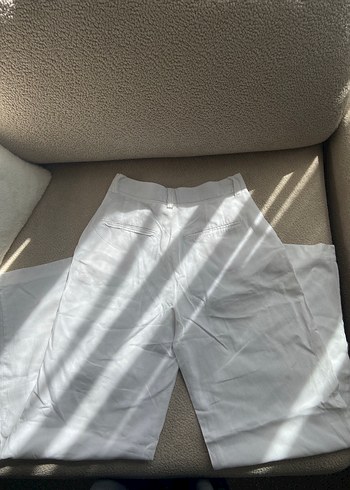 Beyaz Keten Pantolon - Görsel 5