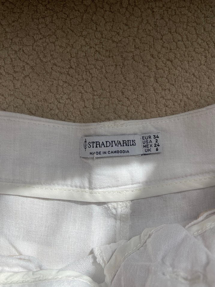 Beyaz Keten Pantolon - Görsel 3