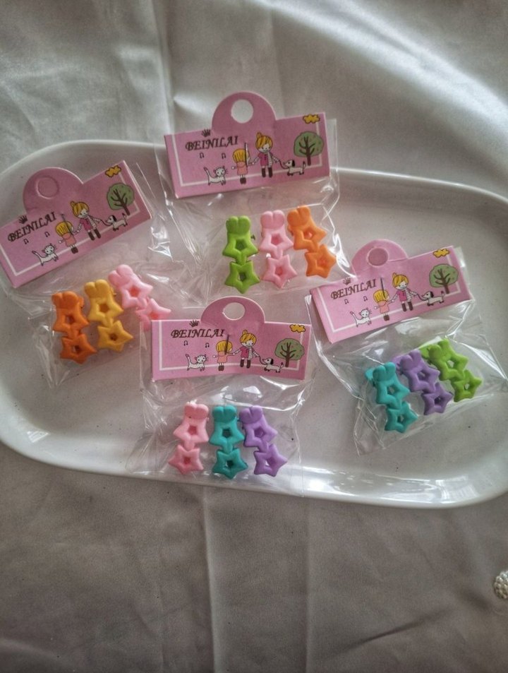 Renkli Yıldızlı Çocuk Toka Seti - Görsel 2