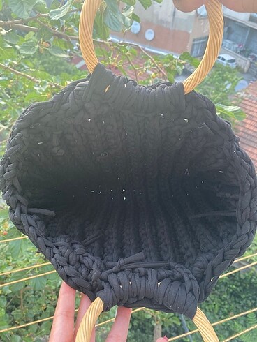 Beden Siyah el örgüsü çanta