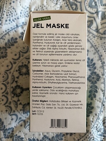 Beden Jel maske