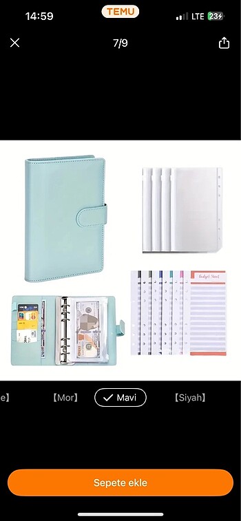 Bütçe planlayıcı Birikim ajandası Turkuaz - Görsel 2