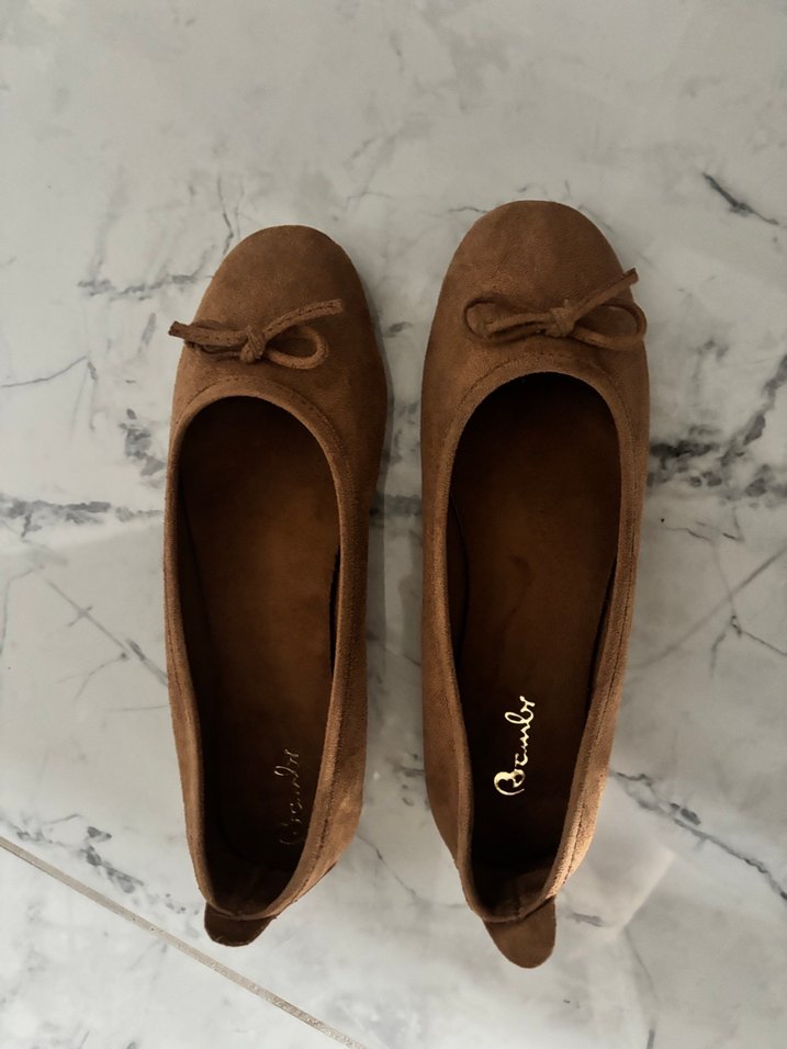 Bej Süet Kadın Blok Topuklu Babet - Görsel 2