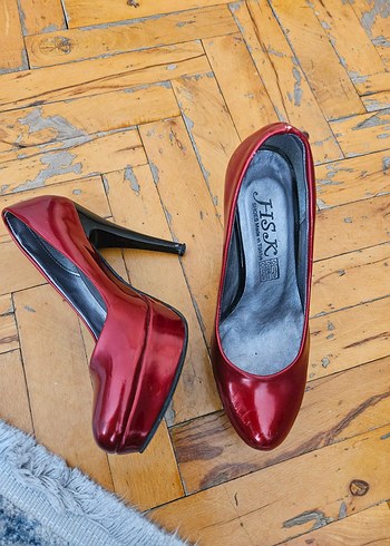 35 Beden kırmızı Renk Parlak Kırmızı Kadın Stiletto Topuklu Ayakkabı