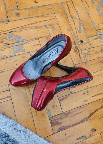 Parlak Kırmızı Kadın Stiletto Topuklu Ayakkabı - Görsel 5